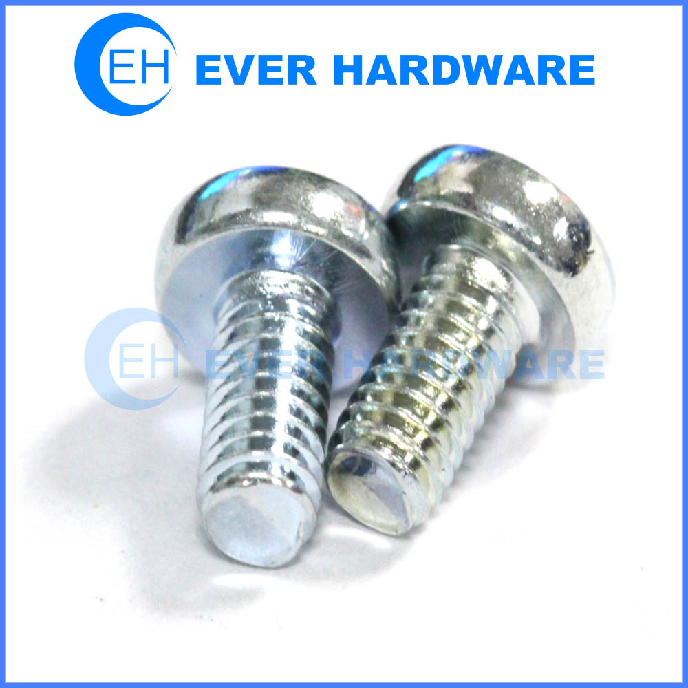 Zinc coated screws pan head metric inch threaded zinc coated bolts