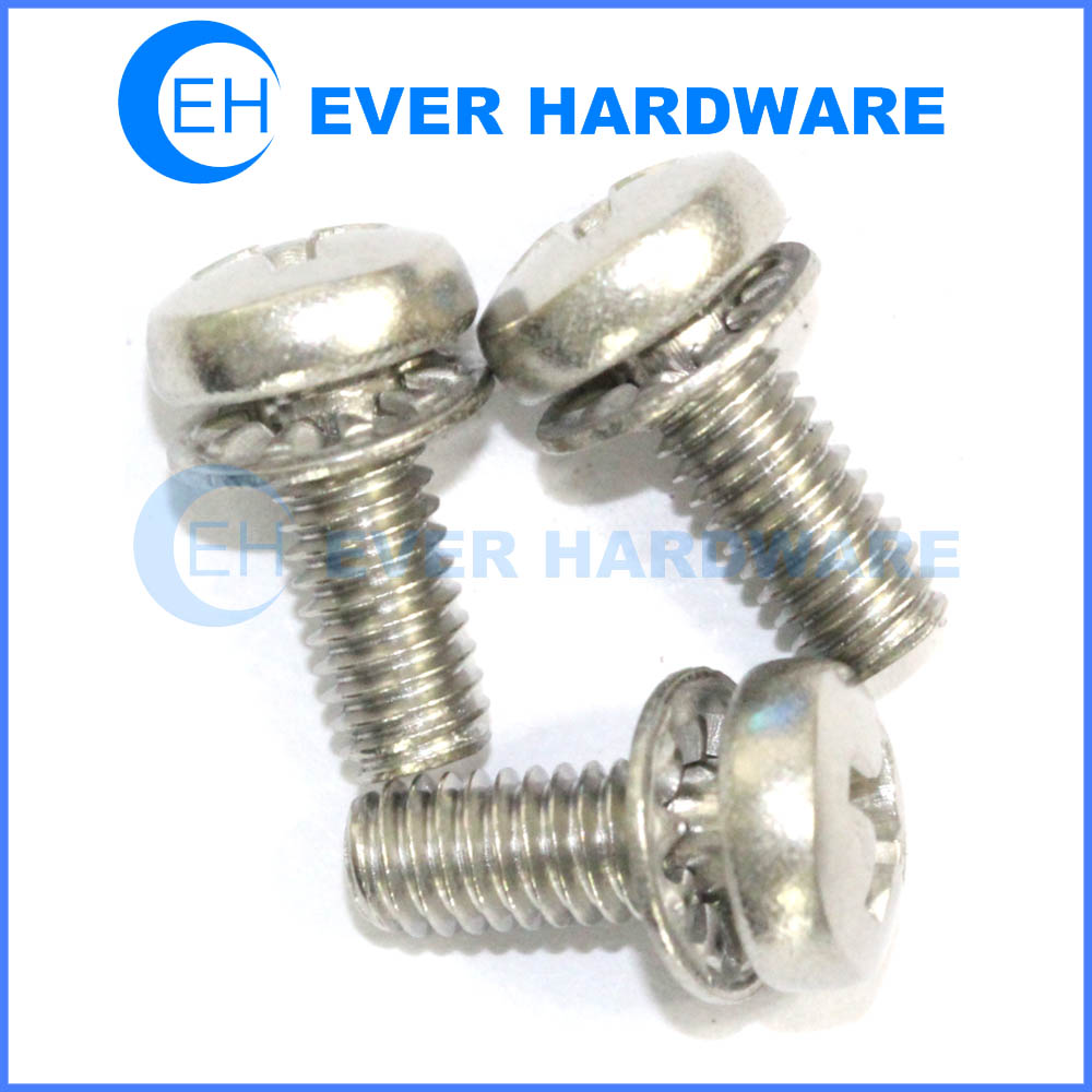 Cross recessed binding head screw stainless steel internal tooth washer