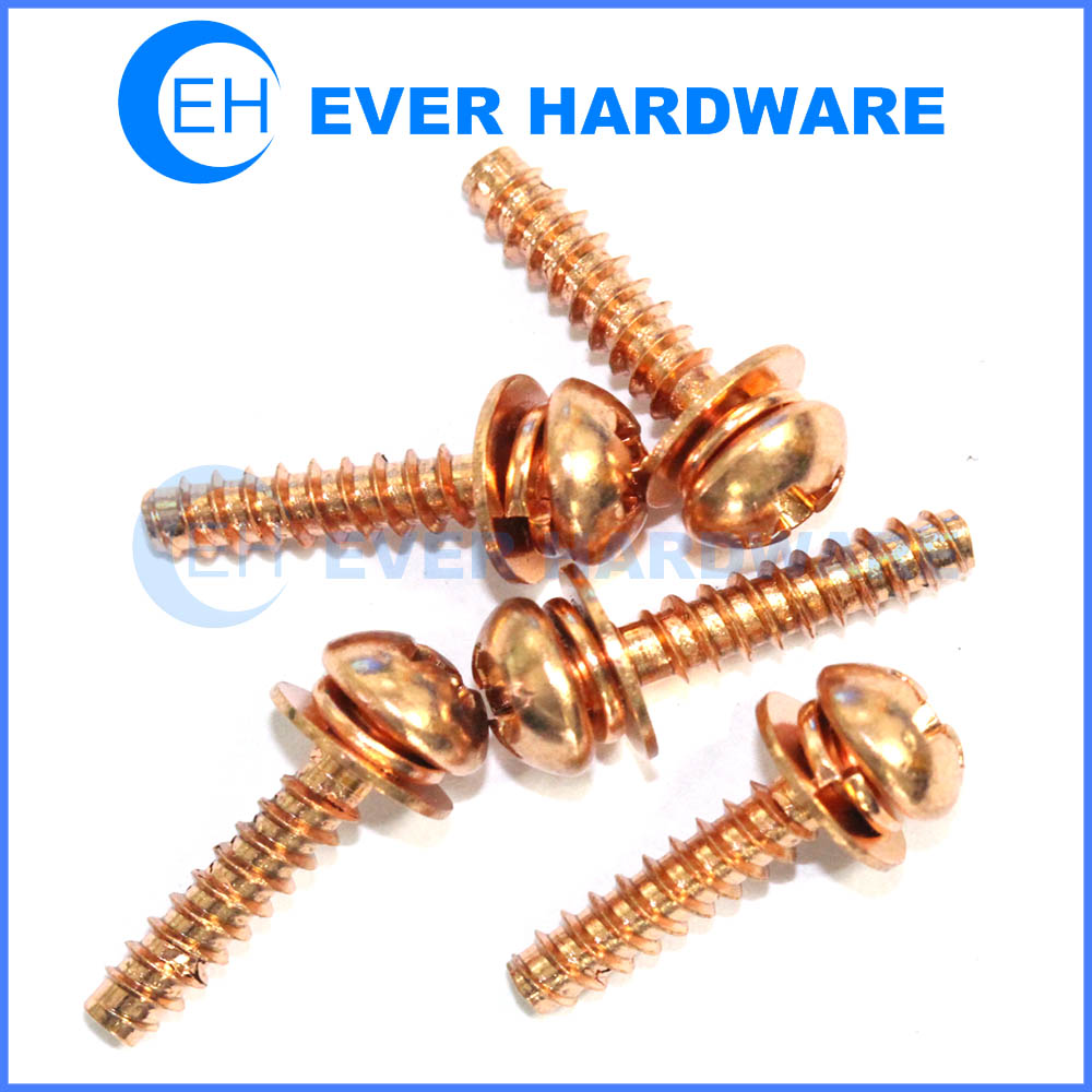 Metal tapping screw round cross double washer sems flat ended