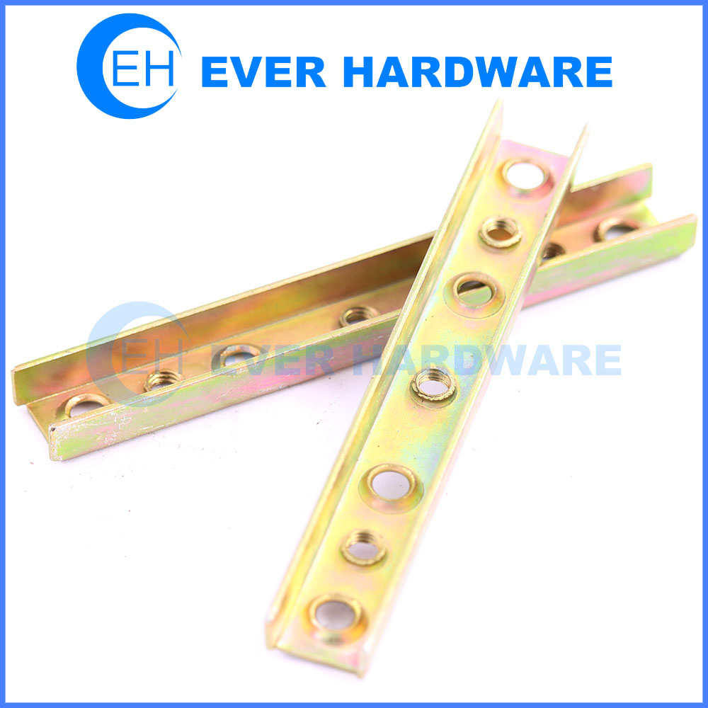 Bed side rail hardware surface mounted keyhole bed rail brackets fasteners