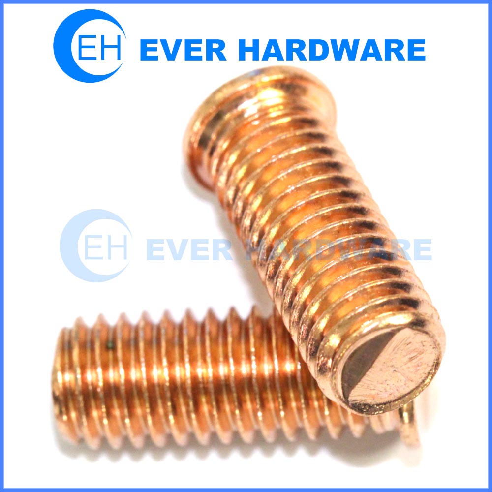 CD weld studs non flanged welding studs coppered steel threaded weld studs