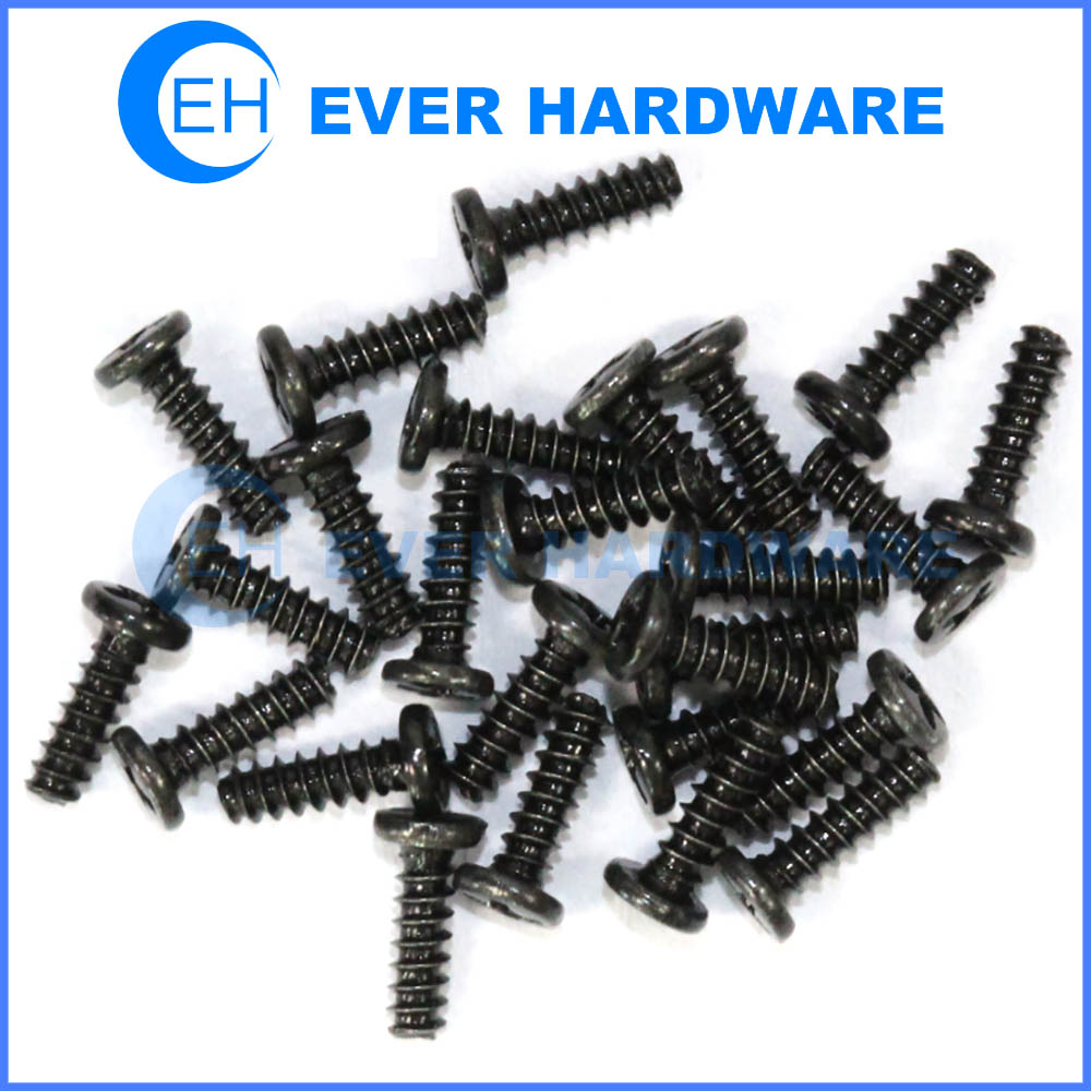 Electronics screws black oxide small precision miniature screws wafer phillips