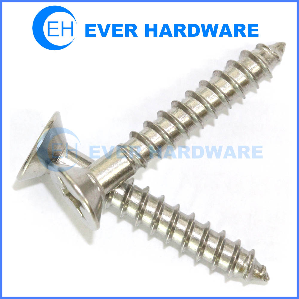 Flat head sheet metal screws passivation stainless steel cross recessed