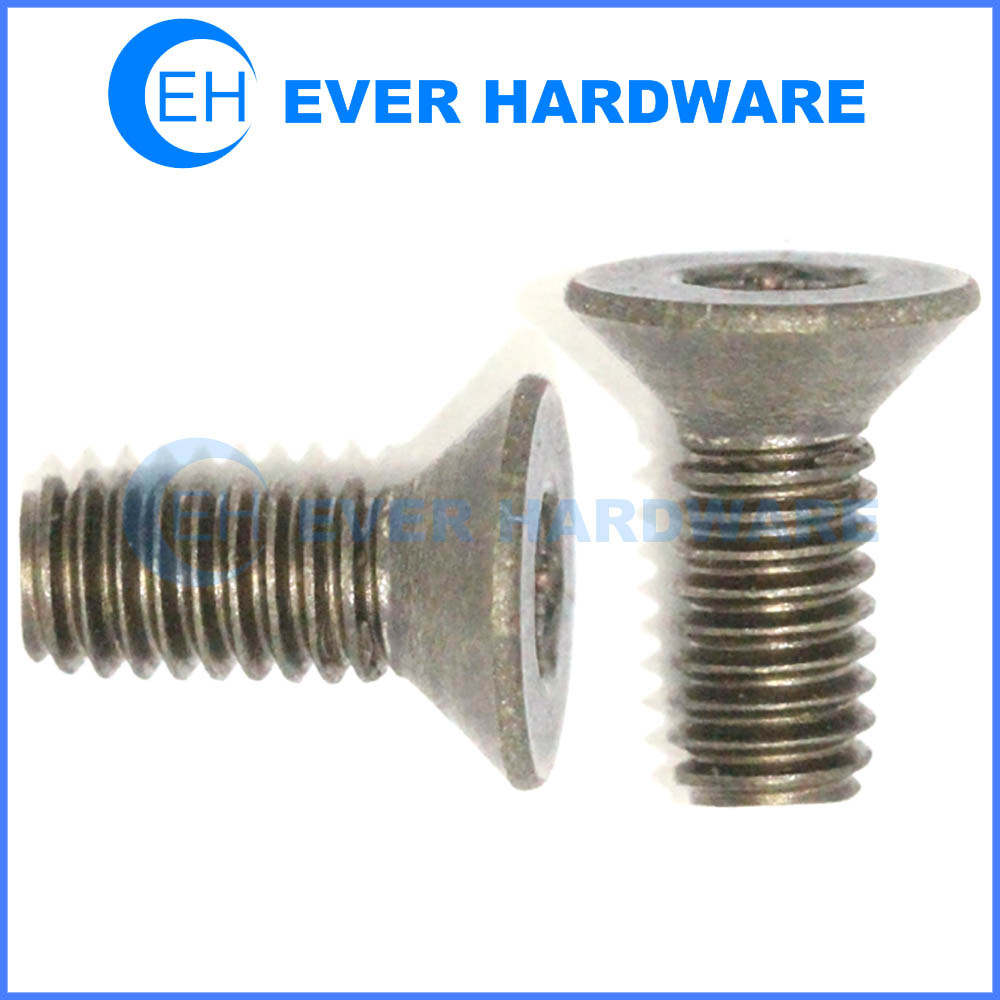 Flathead screw alloy steel hardened right hand machine threads standard