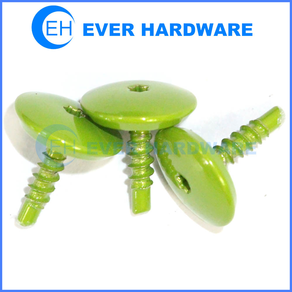 Green anodized screws aluminum decorative customizable big head fasteners