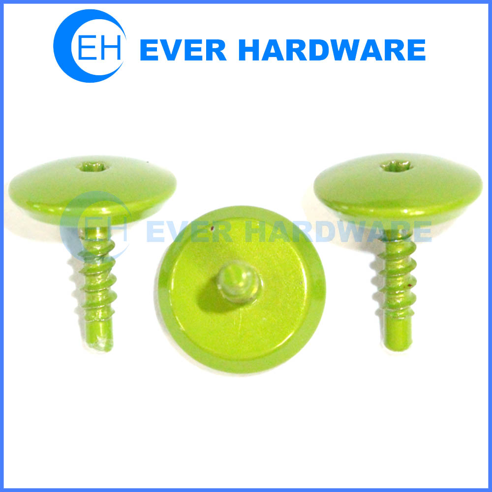 Green screws electrophoresis plating big head decorative fasteners custom