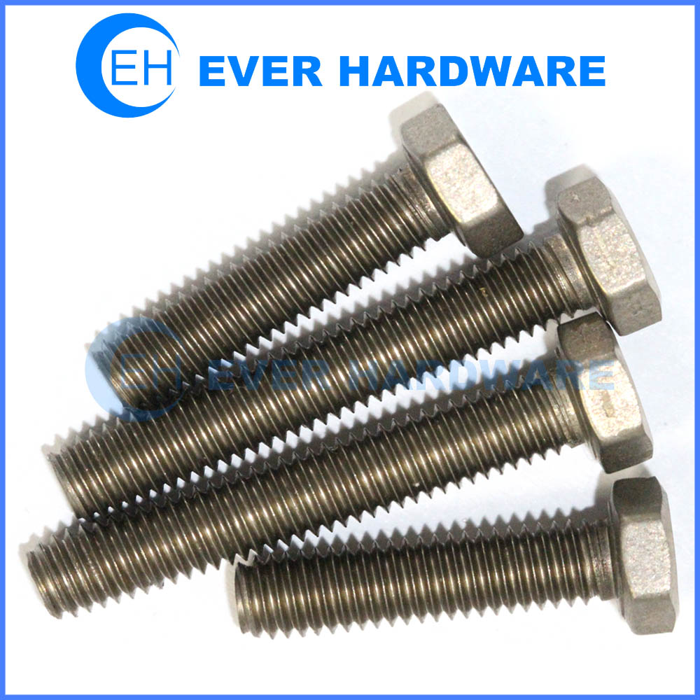 Hex head screws grade 8 steel plain fully threaded standard fasteners supplier