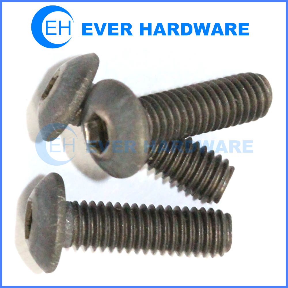 Hex socket mushroom head screws black galvanization grade 10.9 12.9