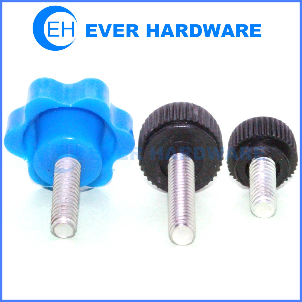 Plastic clamping knobs galvanized machine threaded knurled thumb screws