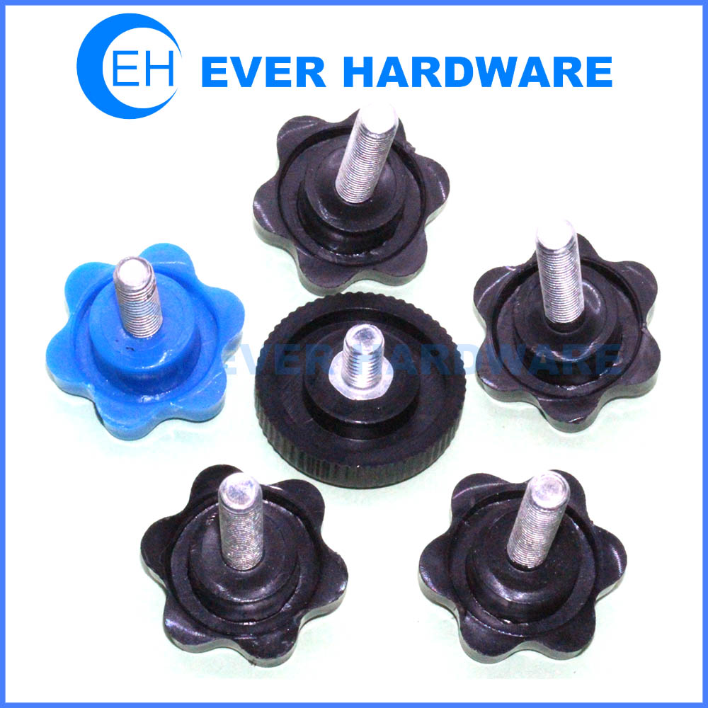 Plastic thumb screw knobs metric threaded knobs metal and plastic clamp screw