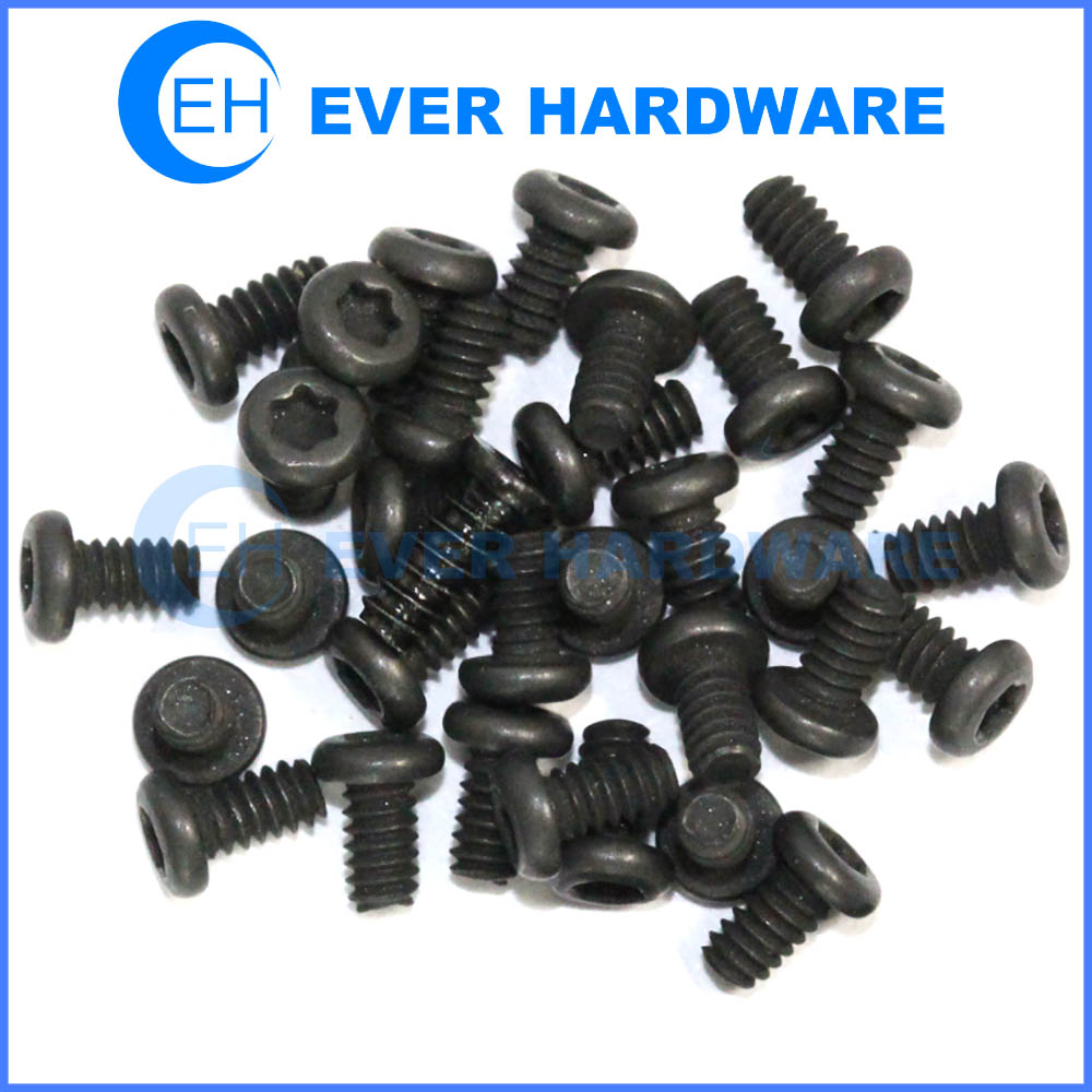 Round head small screws black plating 6 lobe torx head electronics fasteners