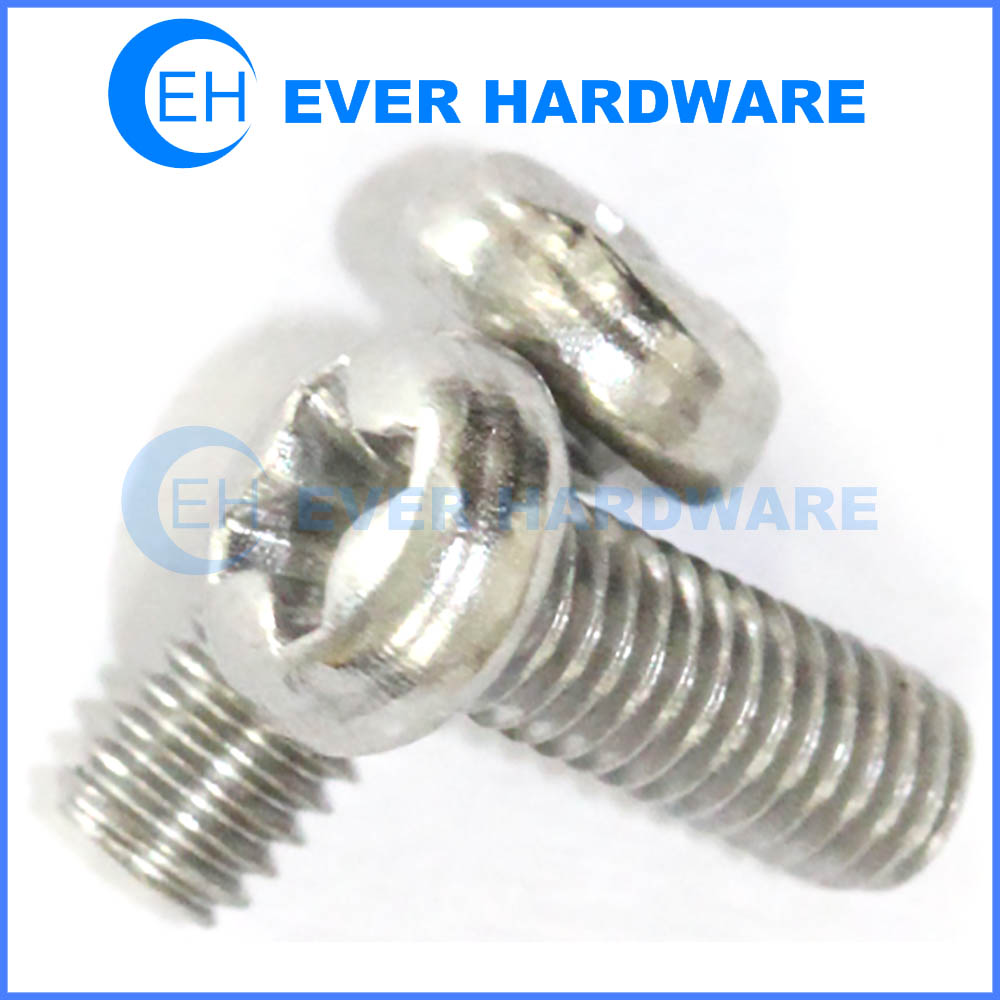 SS pan head screws cross round head DIN7985 A2 phillips fasteners