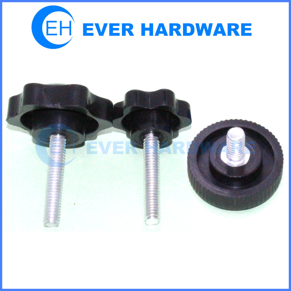 Screw knobs plastic threaded thumb bolts replacement star head metal hand knob