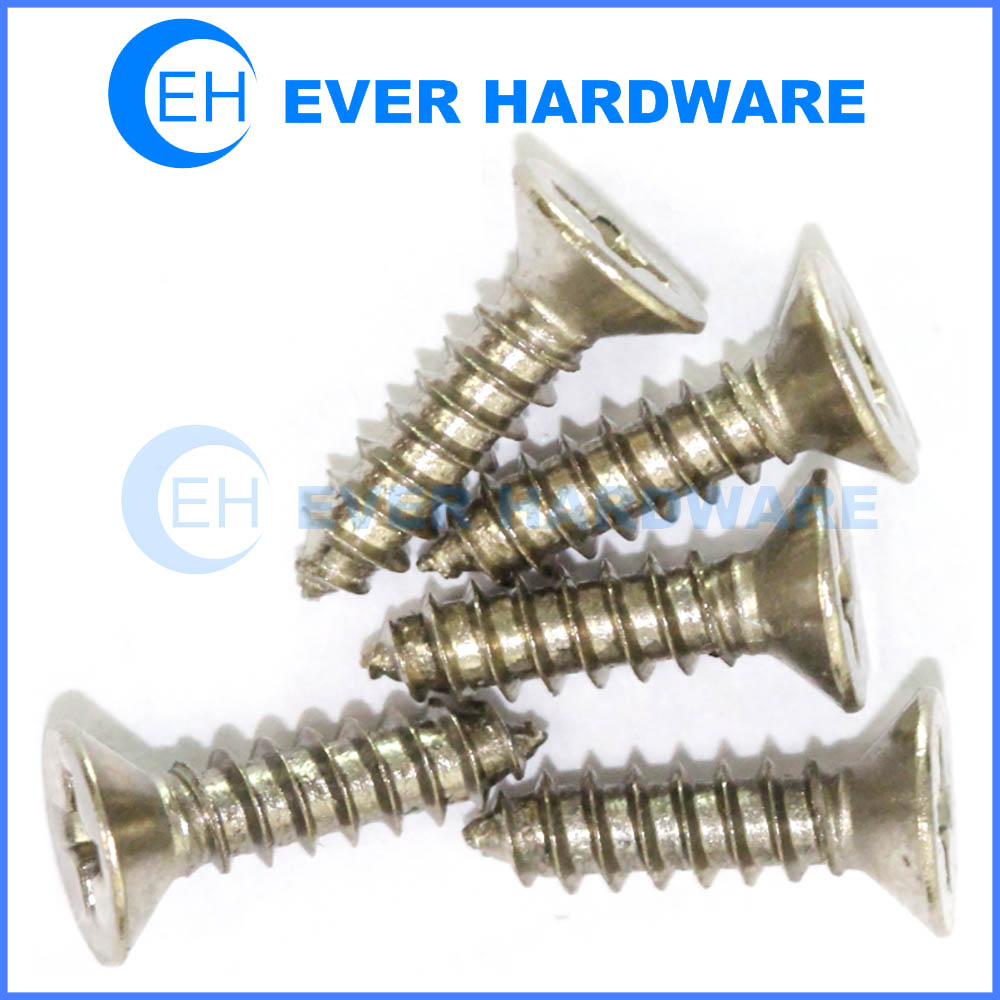 Self tapping screws for metal stainless steel flat head phillips drive supplier