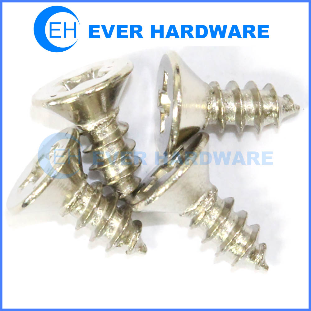 Small flat screw needle point flat top PH2 nickel plating self tapping screws