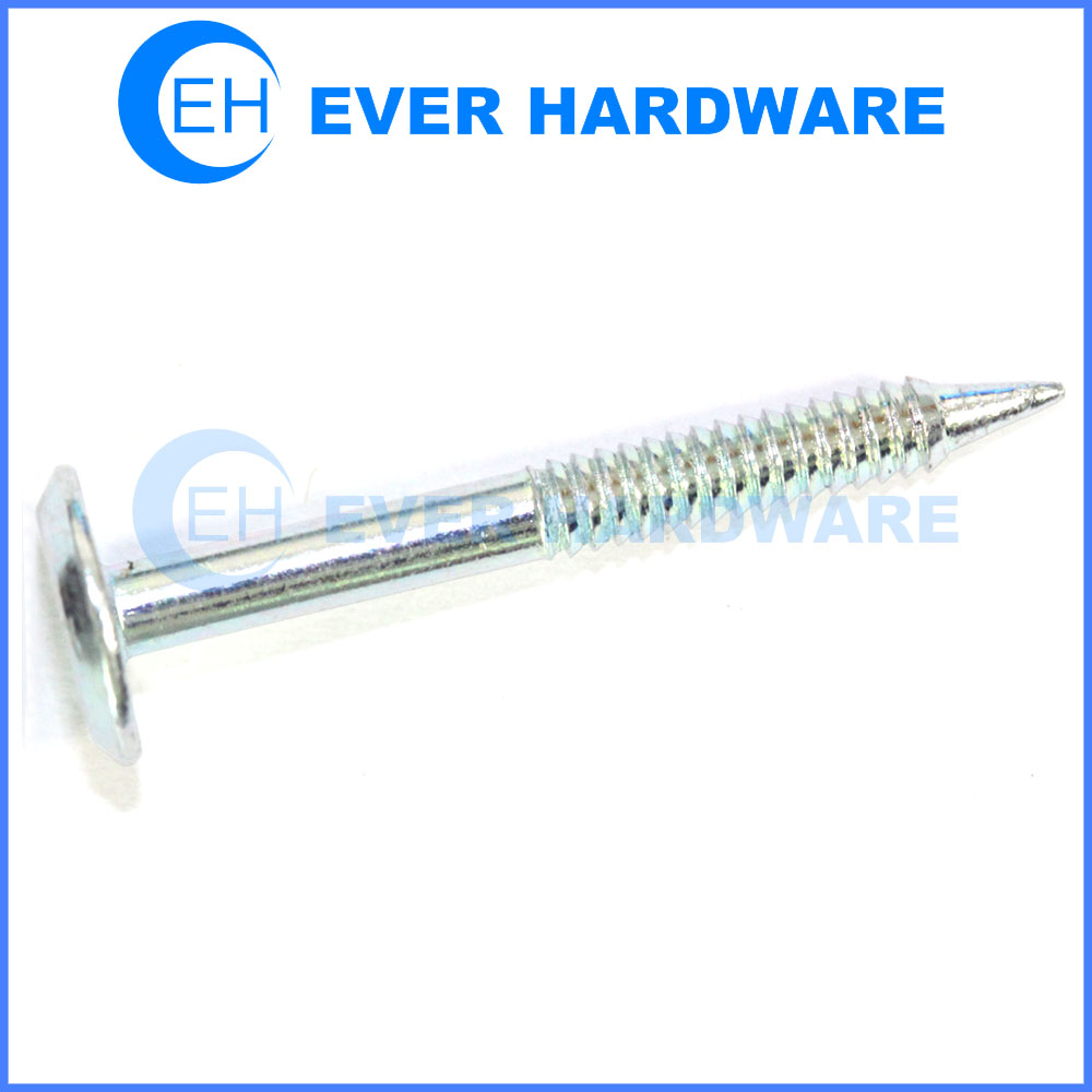 Thread rivet flat head tip end white galvanized circle threaded anti loose screw