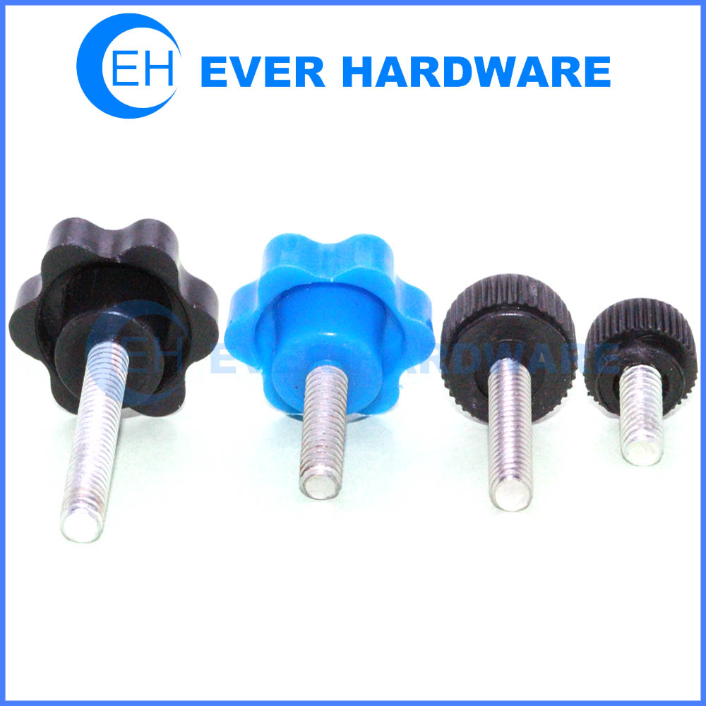 Thumb screws nylon head customizable knobs bolt and plastic handles supplier