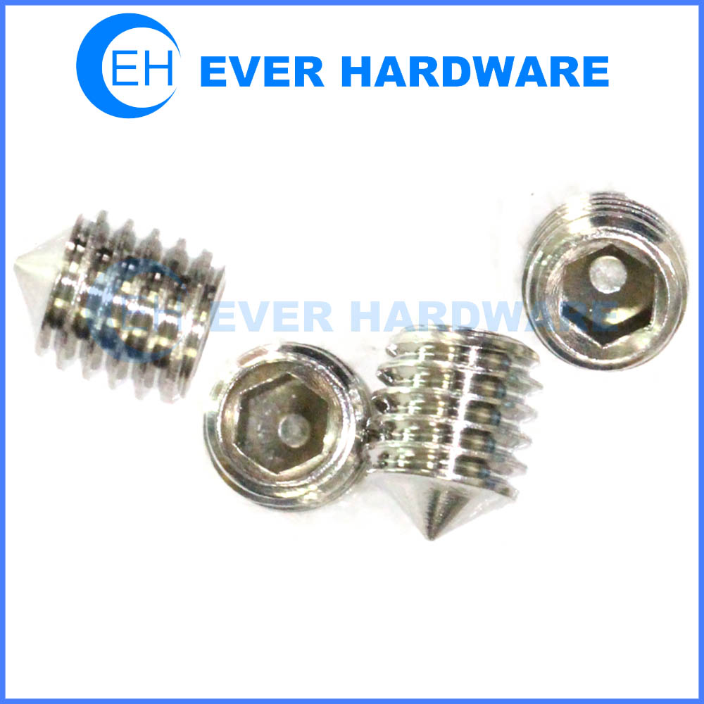 Tip point set screws DIN914 hex socket grub screws A2 A4 stainless steel