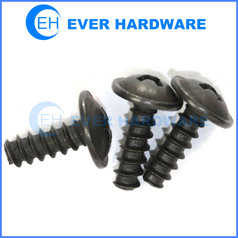 B type thread screws plastic thread forming OEM factory black round washer head