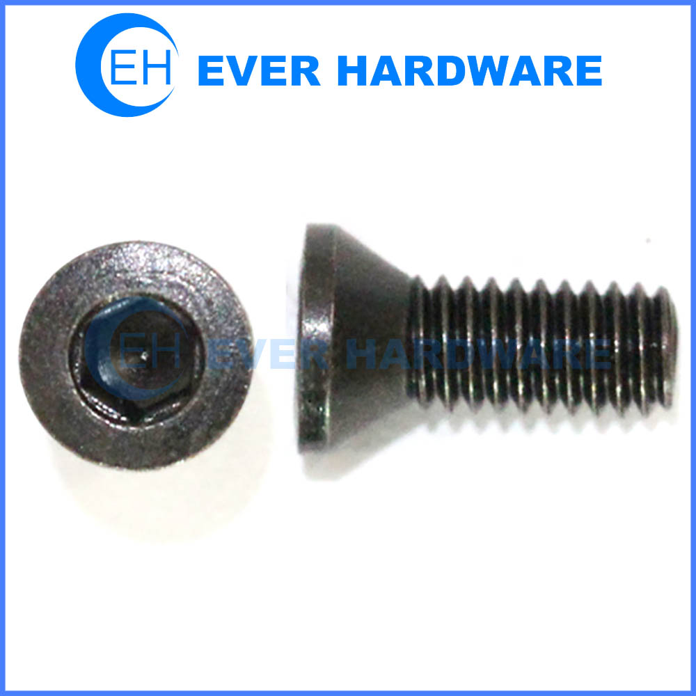 Black countersunk bolts alloy steel hex socket 10.9 class flat head screws