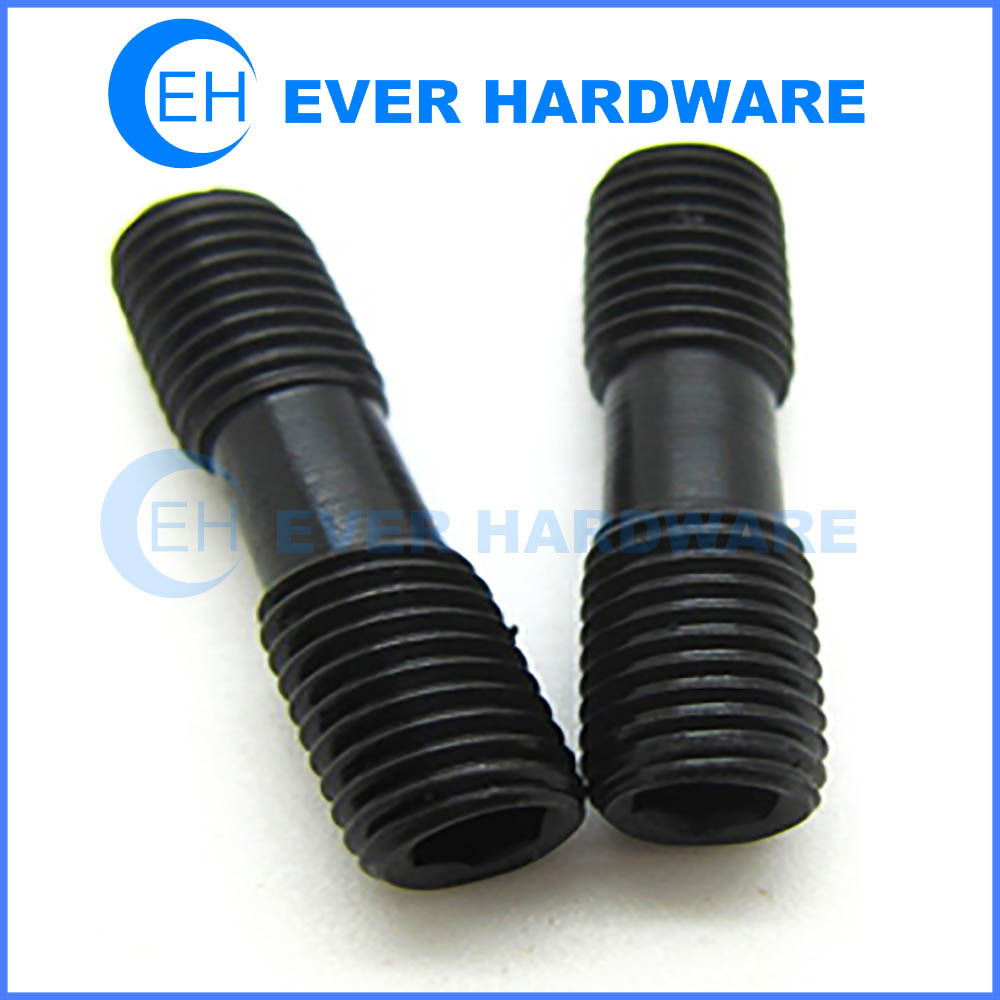 Double sided threaded bolt metal rod with threaded ends stud fastener manufacturer