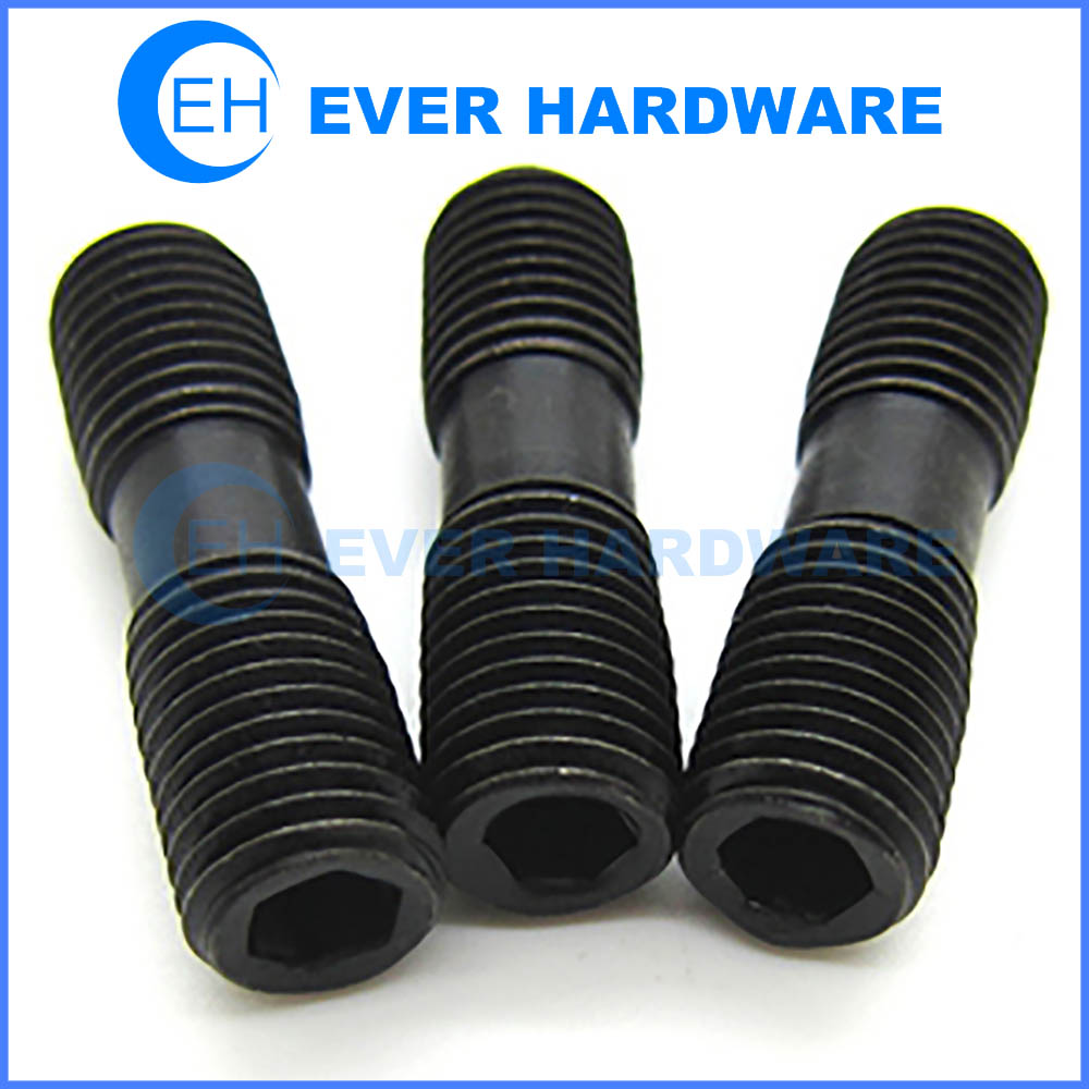 Metric threaded studs black double thread bolt cutting tools fasteners supplier