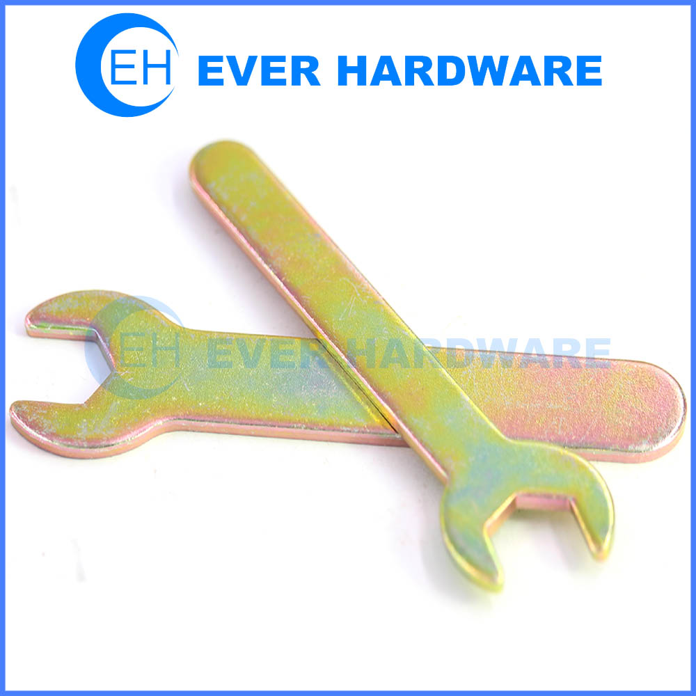 Open shaped wrench open end flat spanner hand tools all sizes yellow galvanize