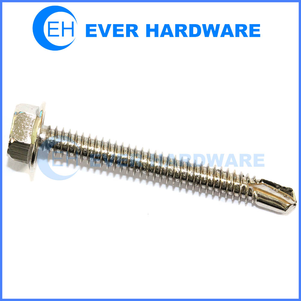 Self drilling screws hex washer head metal fasteners stainless steel tek screw