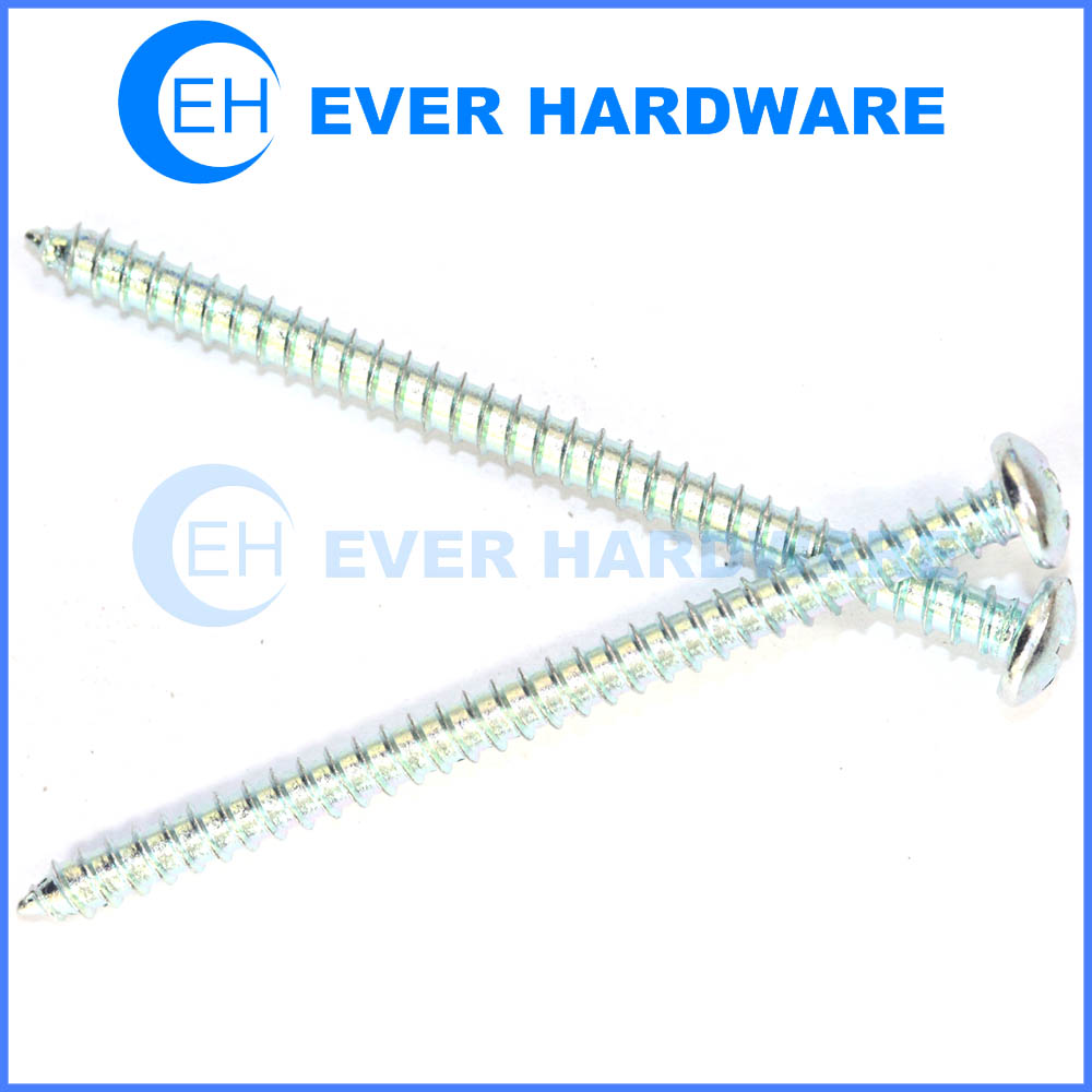 Self tapping wood screws zinc plated phillips pan head extra long tapper fasteners 