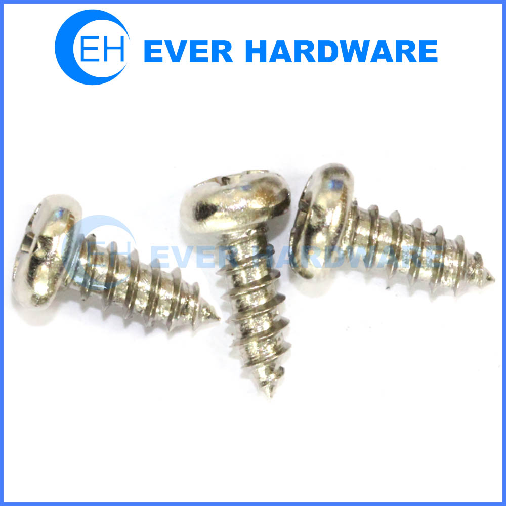 Steel self tapping screws pan cross recessed nickel plated for plastic