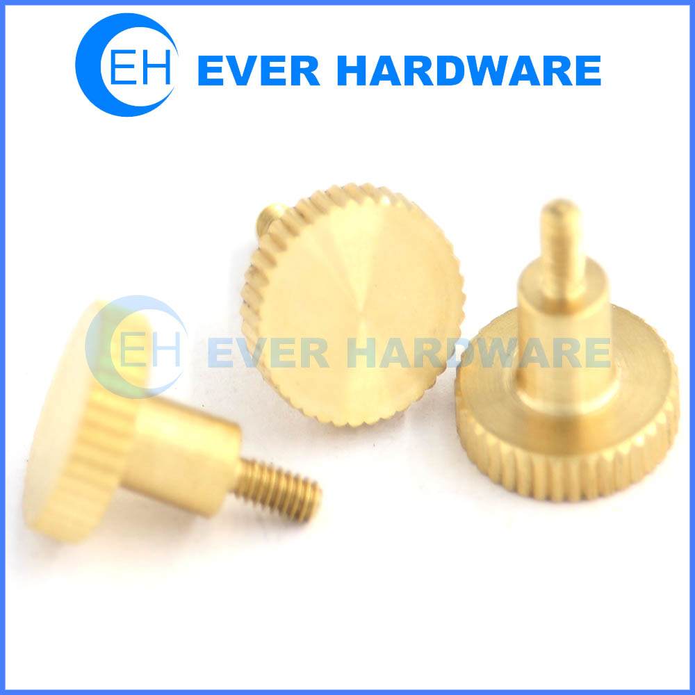Thumb screw fasteners metric inch threaded brass knurled thumb hardware