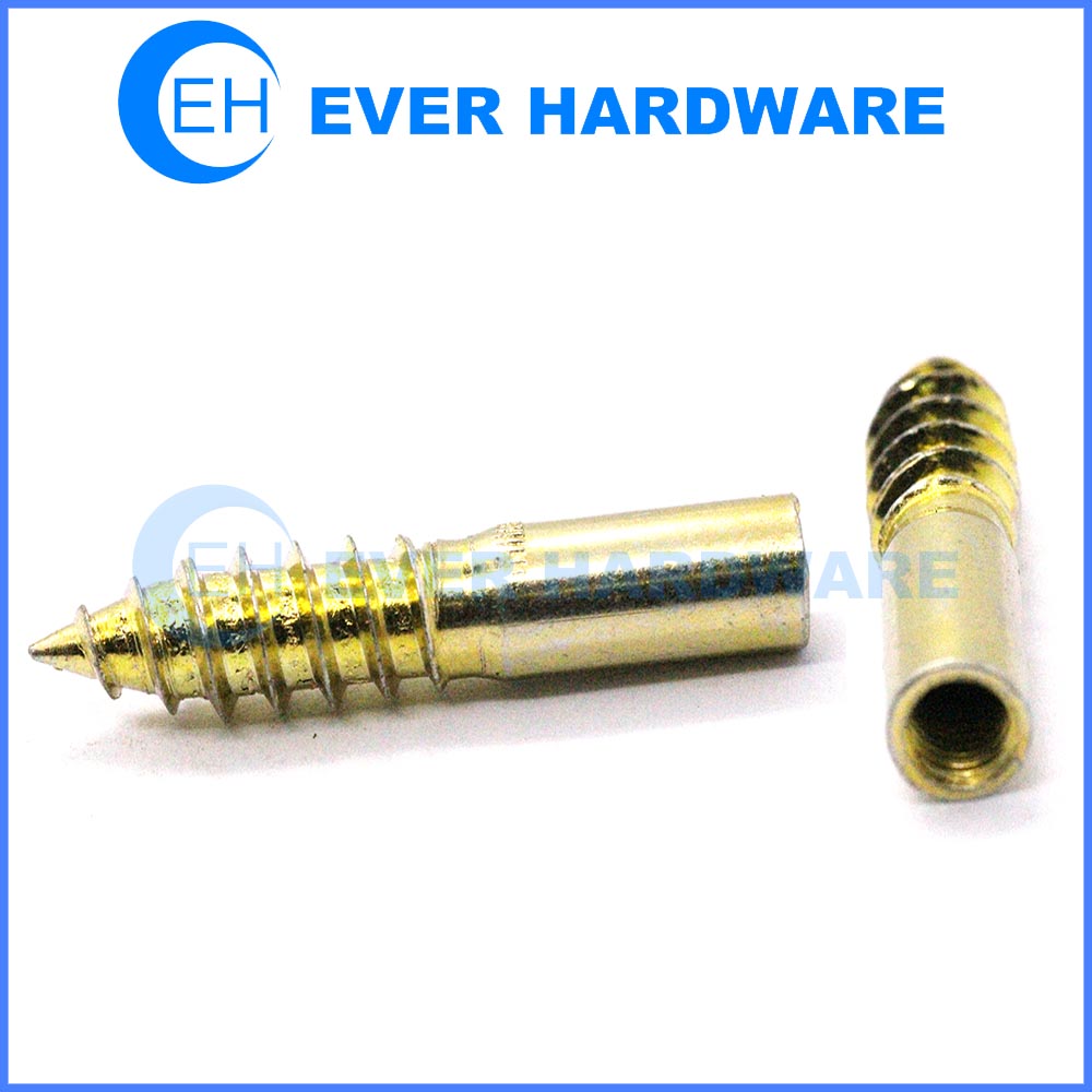 Zinc plated hanger bolts round internal external double threaded customized