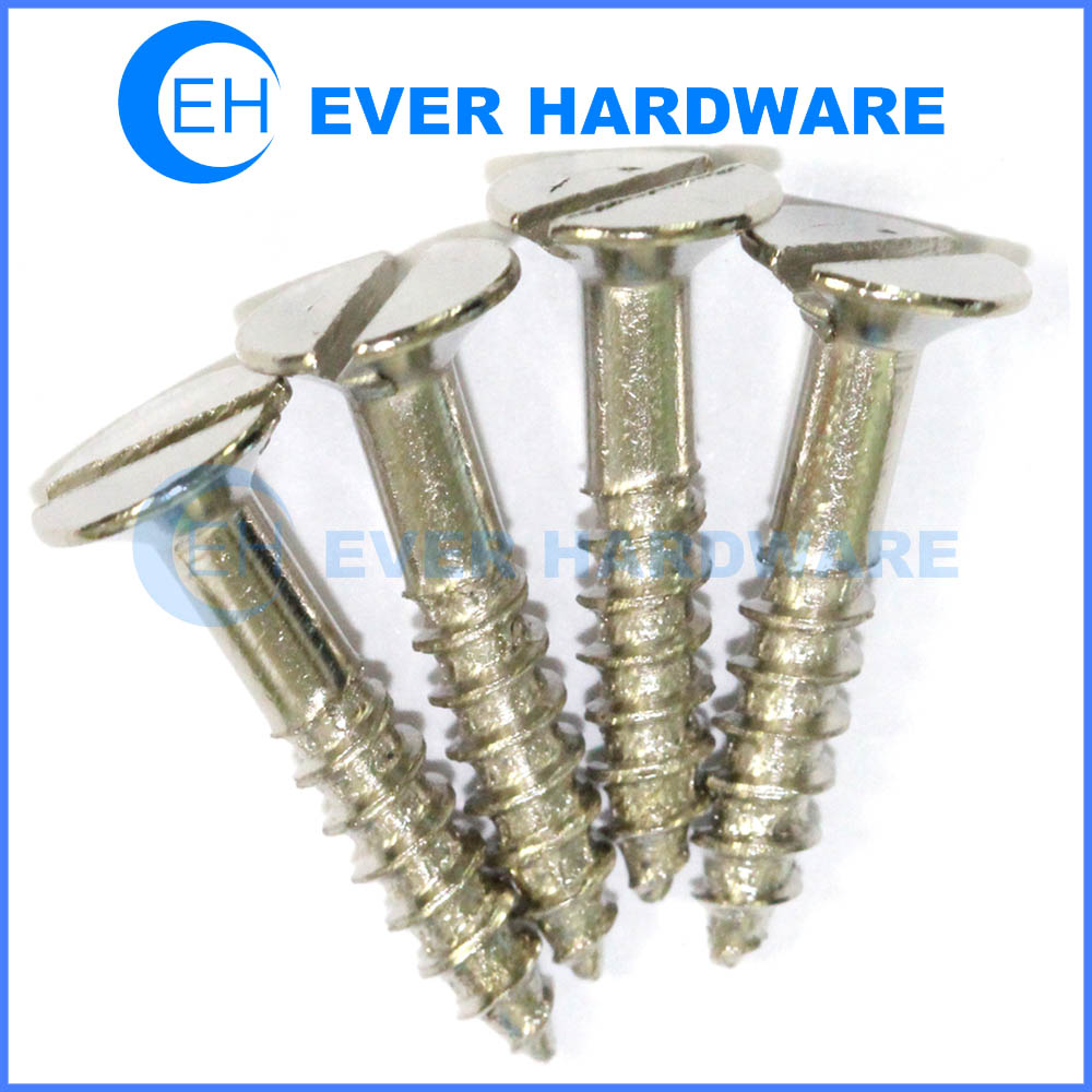 Slot countersunk tapping screw flat head stainless steel CSK wood fasteners