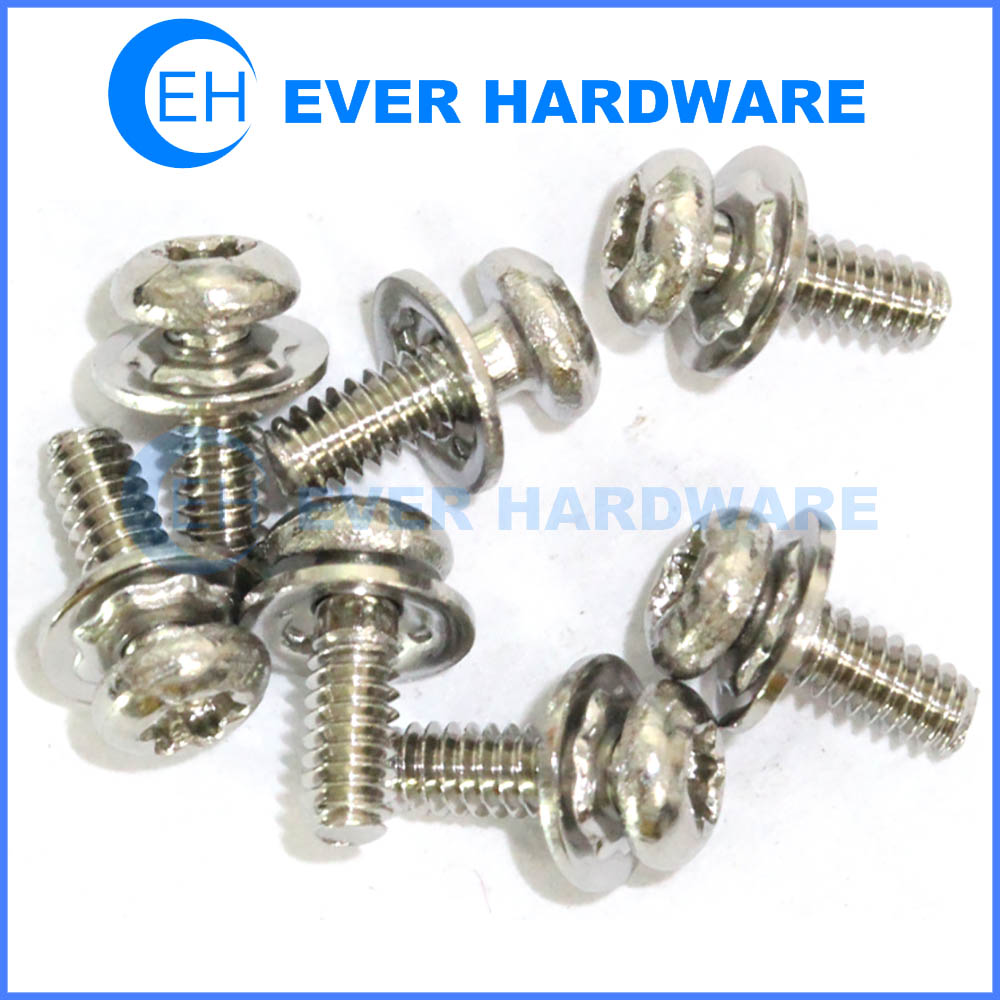 Crest cup washer screw metric machine threaded SEMS fasteners spring washers