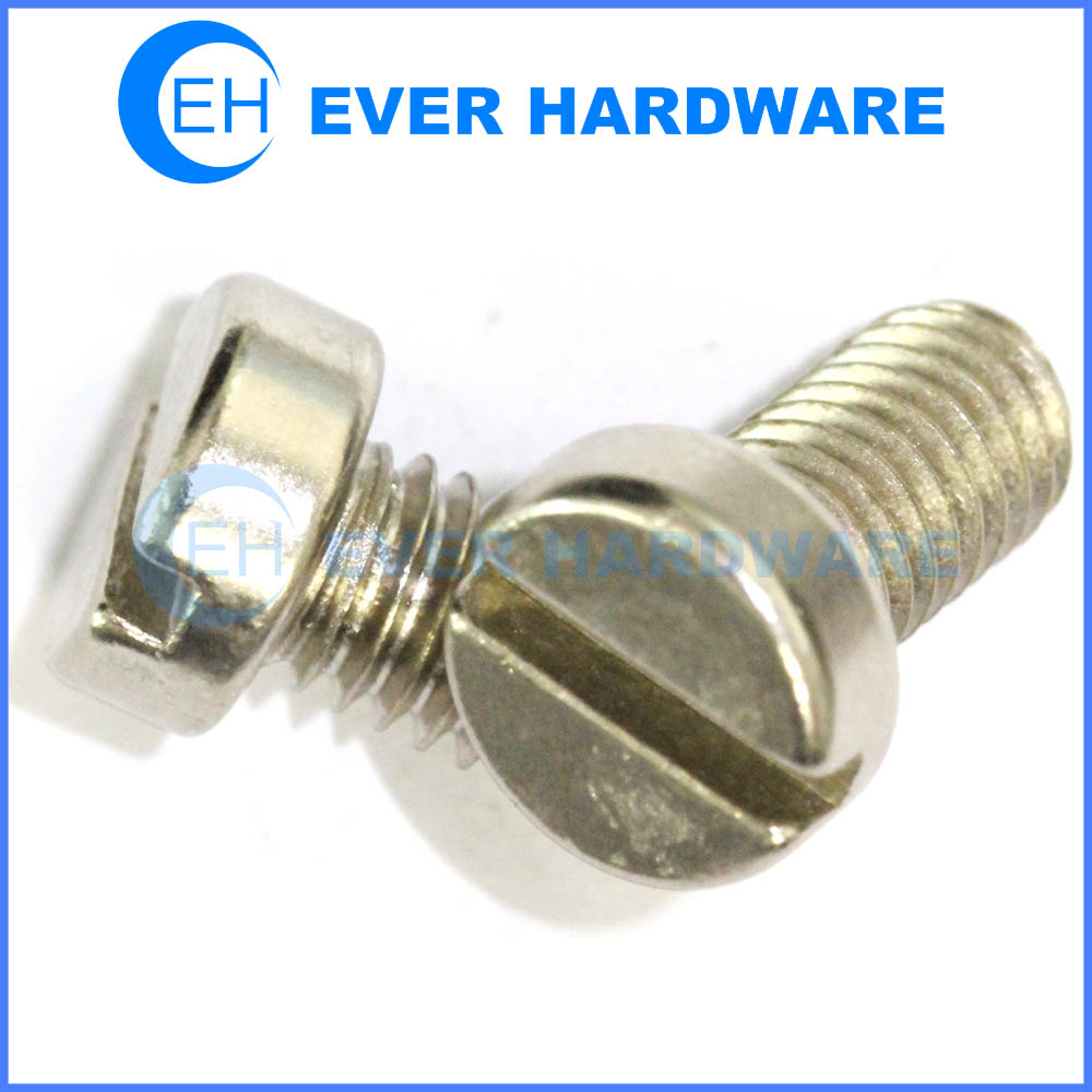Grip screws round cylinder head slim line slotted head stainless steel