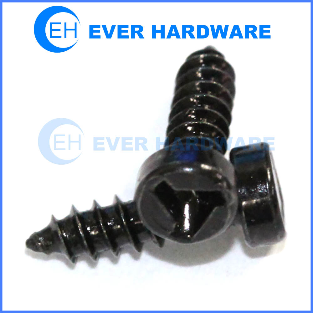 Tri wing security screw cheese head self tapping threaded black galvanize