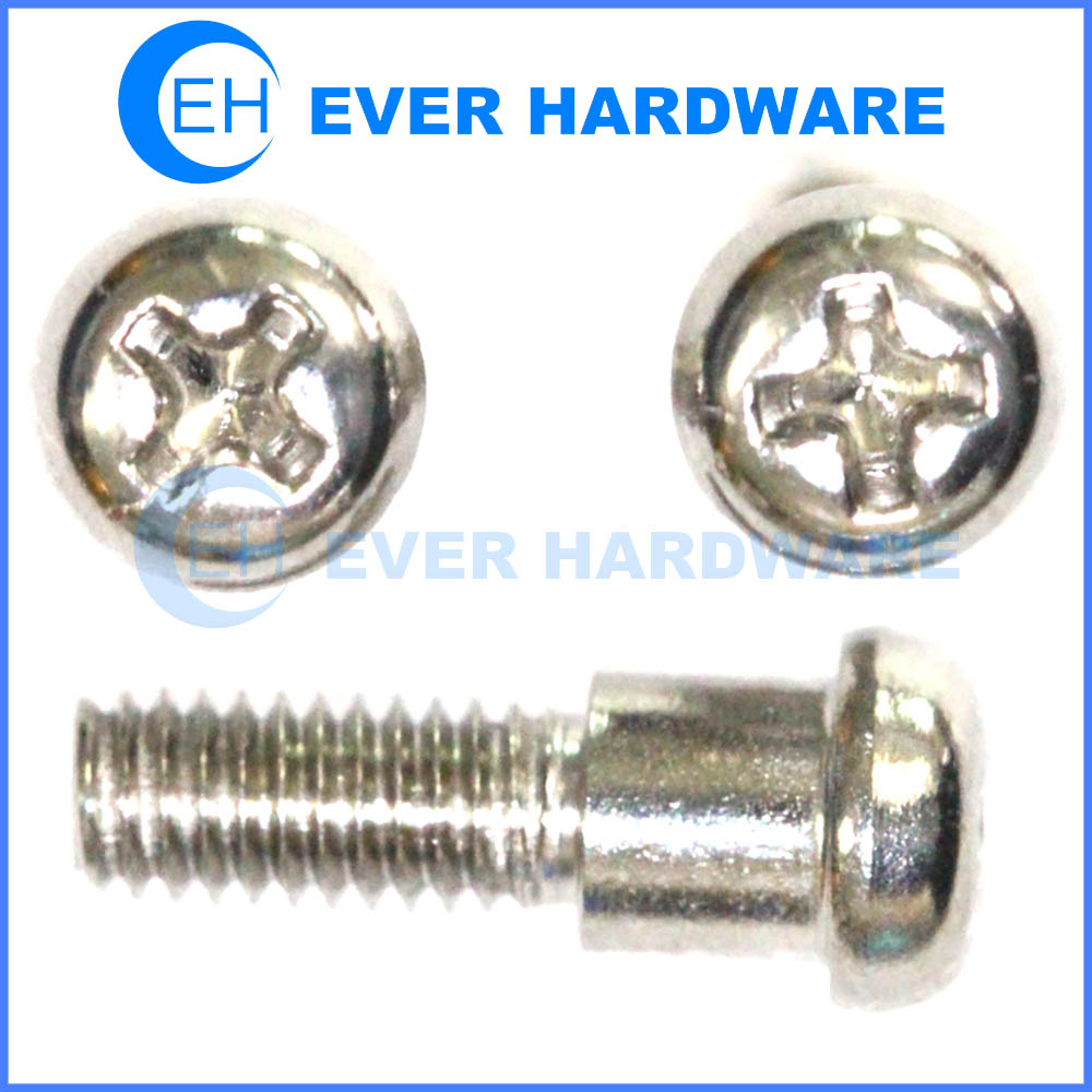 Recessed head screw pan shoulder machine custom fasteners stainless steel