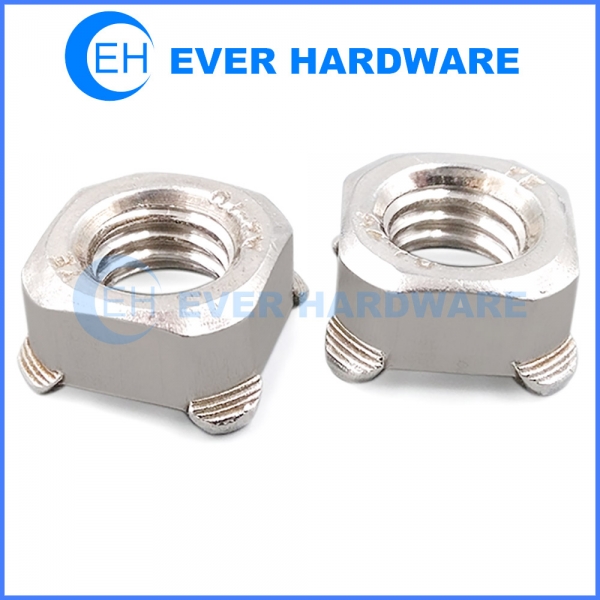 M6 Weld Nut Square Plain Steel Metric Spot Welded Threaded Nuts