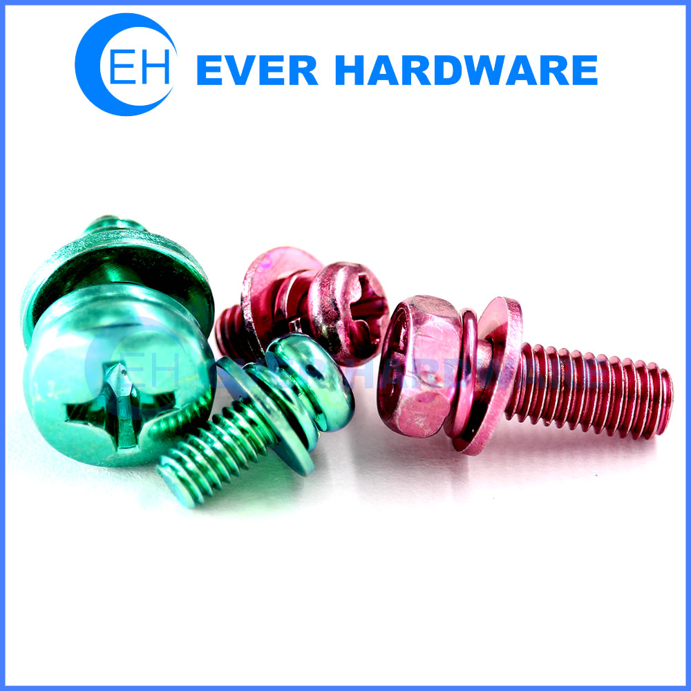 Colored Machine Screws Aluminum Snake Eyes Security 2 Holes Mushroom Head Tamper Proof Spanner Round Bolts Red Green White Fasteners Anodizing