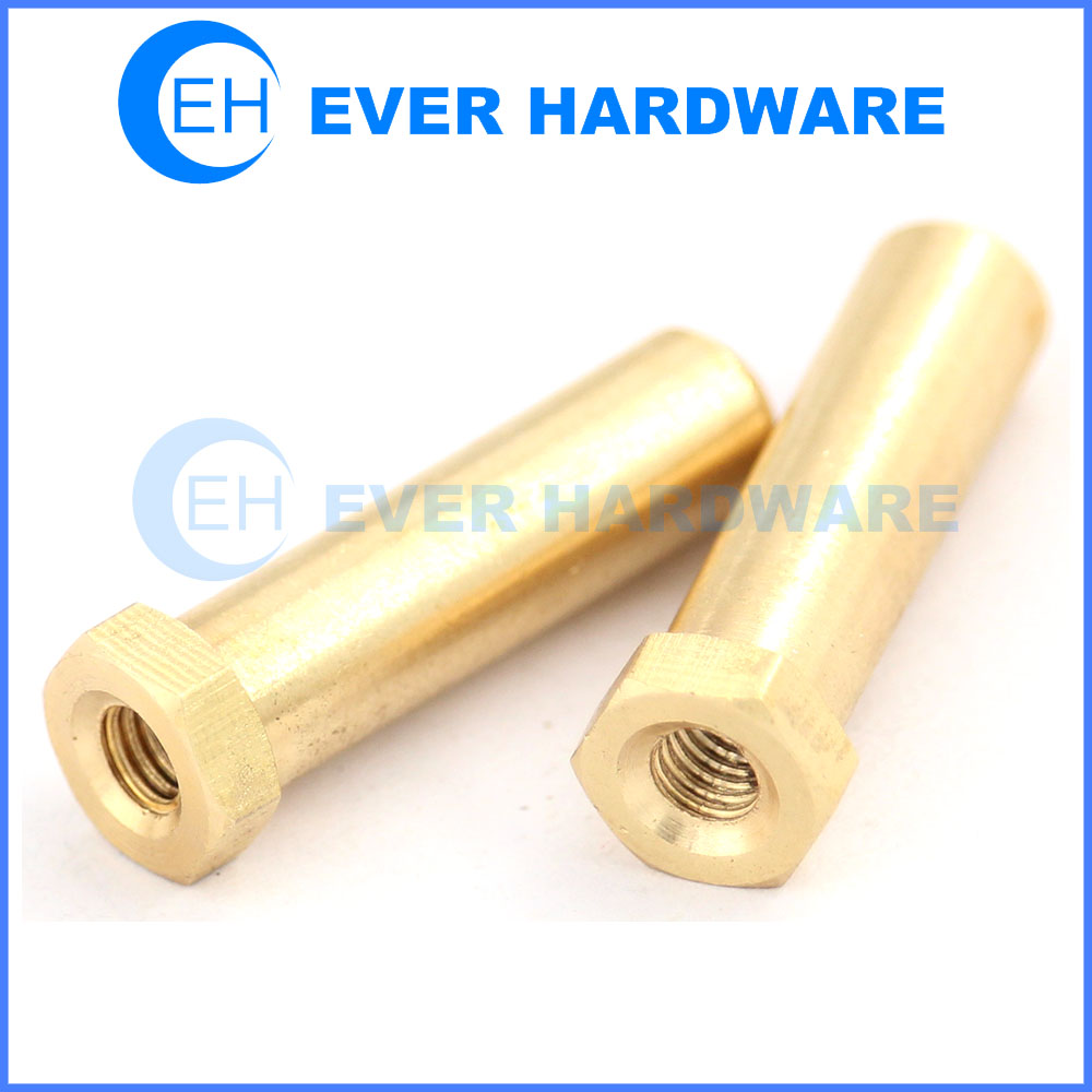 M2 Brass Machine Screws Hexagonal Conducting Double Ended Male Screw Standoffs CNC Lathe Parts for CCTV Digital CCD Cameras Electronics Fasteners