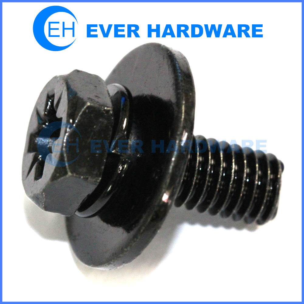 Washer Bolt Hex Trimmed SW Plus JIS Small Washer Build In Stainless Steel Combined Bolts Phillips Hexagon SEMS Spring Flat Washers Supplier