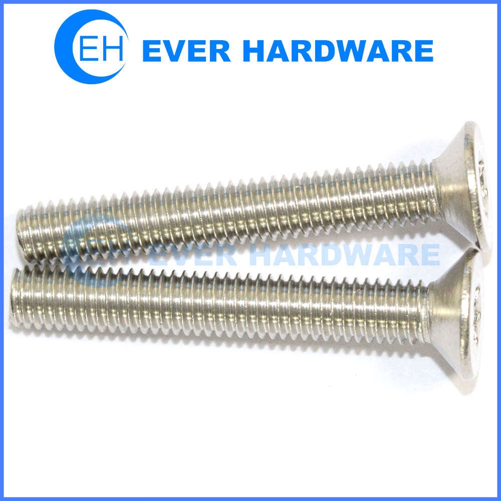 Low Head CSK Screws Cross Recessed Flat Hd Screw Counter Sink Cap Bolts Stainless Steel Fasteners Bright Finish Electro Polished Thin Head Hardware