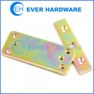 Flat framing bracket yellow zinc plated metal braces for wood timber brackets