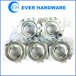 K lock nut female thread zinc plated hex star external tooth kep nut manufcturer