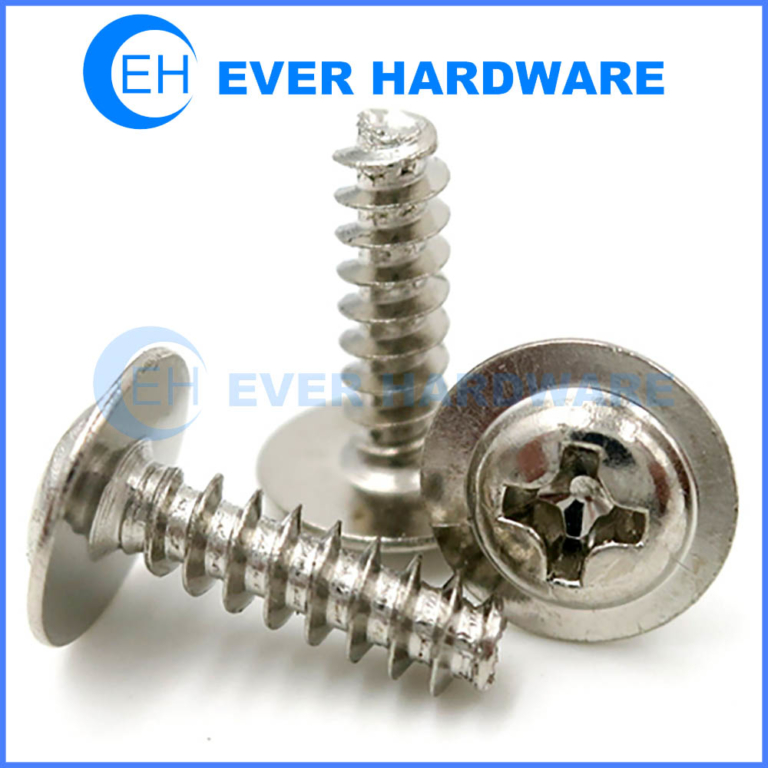 B type self tapping screws pan phi washer head stainless steel flat ended