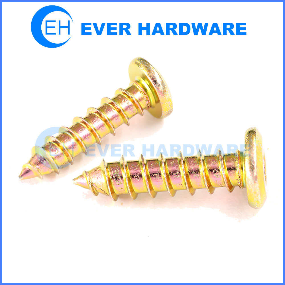 Brass Wood Screws Round Head Solid Cross Recessed Slotted Taping
