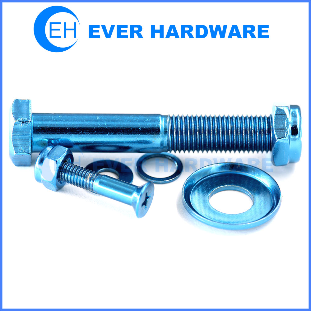 Screws Nuts and Bolts Steel Colored Sports Equipment Hardware