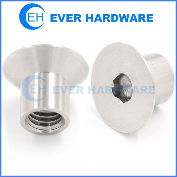 Female Threaded Bolt Hexagon Socket Flat Sex Stainless Fasteners 