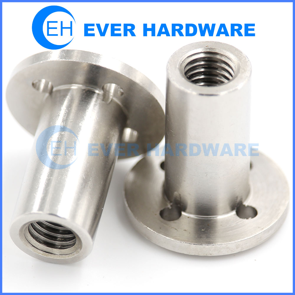 Nut Screw Lead Fine Pitch Flanged Flat Locating Head Stainless Steel