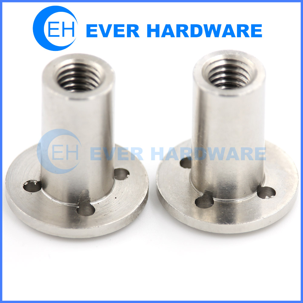 Stainless T Nuts Four Holes Insert Nut Metric Imperial Slab Base SS